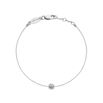 Bracelet Redline Pure fil bleu ciel avec diamant 0.10 ct en serti clos, or blanc